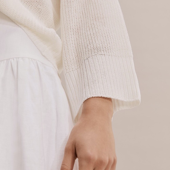 Country Road MESH V-NECK KNIT size 10 white - Picture 2 of 5